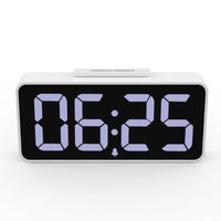 MoKo LED Alarm Clock with 8.9" Large Display, USB Ports, Snooze, Dimmer and Alarm Voice Control, Battery Backup and 12/24 Hours Display, White