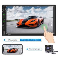 Double Din Car Stereo with Bluetooth 7 Inch Capacitive Touch Screen Car Stereo with Backup Camera Car Stereo with mirrorlink Car Radio Support Steering Wheel Control,USB,SD AUX in Functions
