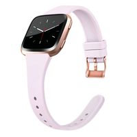 Tobfit Silicone Slim Band Compatible for Fitbit Versa/Lite/SE, Narrow & Thin Sport Wristband with Metal Buckle for Women/Men, Lilac, Large
