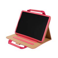 iPad Pro 11 Stand Case 2018, TechCode Portable Business Style Handbag Slim PU Leather with Handle Pocket Stand Carrying Case Cover with Auto Sleep/Wake Function for iPad Pro 11 inch 2018,Hot Pink