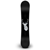 Deer Head Silhouette Snowboard Sticker All Weather 6" Vinyl Decal - [Metallic Silver]