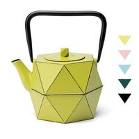 Tea Kettle, TOPTIER Japanese Cast Iron Teapot with Stainless Steel Infuser, Cast Iron Tea Kettle Stovetop Safe, Diamond Design Teapot Coated with Enameled Interior for 40 oz (1200 ml), Avocado