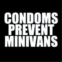 KCD Condoms Prevent Minivans Funny Vinyl Decal Sticker|Cars Trucks Vans Walls Laptops Cups|White|5.5 inches|KCD919