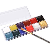 Ktyssp 12 Colors Body Face Oil Painting Paint Pigment for Beauty Kit Makeup Cosmetic Pigment Combination