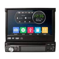 HIZPO Universal in Dash Single 1DIN CD/DVD MultiMedia Headunit 7-Inch Flip Out Touch Screen, Bluetooth Receiver, Built-In Mic, Hands-Free Call Answering, Integrated GPS Navigation System