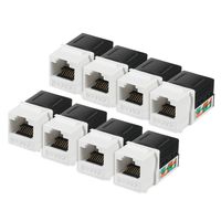 uxcell 8 Pack 90 Degree Cat6A RJ-45 Ethernet Cable Keystone Jacks Unshielded