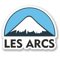 2 x 15cm/150mm Les Arcs Ski Snowboard Vinyl SELF ADHESIVE STICKER Decal Laptop Travel Luggage Car iPad Sign Fun #5133