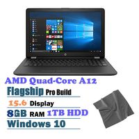 Flagship HP 15.6-Inch HD Business Performance Laptop ,AMD Quad-Core A12-9720P Processor,8GB RAM,1TB HDD 5400 rpm,DVD Writer, Wifi,Screen cleaning clothing,Windows 10