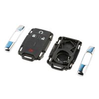 Chrome Key Fob Keyless Entry Remote Shell Case & Pad fits Chevy Silverado Colorado / GMC Sierra Canyon 2014 2015 2016 2017 (M3N-32337100)
