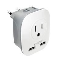 European Plug Adapter Type C - International Travel Power Adaptor US to Europe, Unidapt 4 in 1 AC & USB Outlet Wall Adapter for USA to Most of EU, Germany, France, Italy, Spain, Swiss