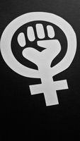Chase Grace Studio Feminism Symbol Feminist Woman Rignts Vinyl Decal Sticker|White|Cars Trucks Vans SUV Laptops Wall Art|5.5" X 4.5"|CGS628