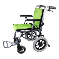 wheelchair Lightweight Transport Folding Aluminum Chair with Hand Brake - Lightweight Foldable, Ultralight Comfortable Handicap Transfer Seat