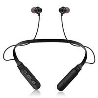 Bluetooth Headphones Neckband Wireless Headset Super Hi-Fi Stereo Deep Bass Earphone Noise Cancellation Magnetic Earbuds Built-in Mic Waterproof Sweatproof for Running Sports Workout (Black+Black)