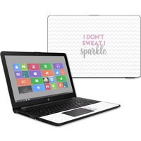 MightySkins Skin Compatible with HP 15t Laptop 15.6" (2017) - I Dont Sweat I Sparkle | Protective, Durable, and Unique Vinyl Decal wrap Cover | Easy to Apply, Remove | Made in The USA
