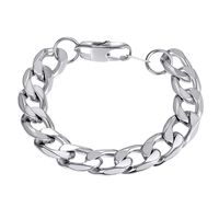 Stainless Steel Bracelets Men Women Jewelry Gifts Stacking Layering Curb Chain Cuban Link Thick Minimalist Chunky Bracelet