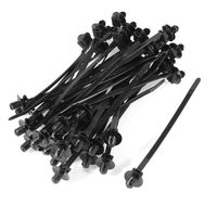 Uxcell Nylon Toothed Auto Push Mount Cable Zip Tie, 162mm Long, 30 Pcs, Black
