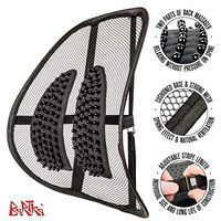 Comfortable Mesh Lumbar Support - Adjustable Breathable Seat Cushion - Orthopedic Lower Back Support - for All Office Chairs and Car Seats + Bonus Anti-Slip Car Mat