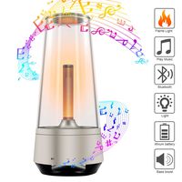 FastDeng Led Candle Table lamp, Outdoor Speakers Bluetooth Portable Stereo Speaker with HD Audio and Enhanced Bass,LED flickers Atmosphere Warm Yellow Lights BT4.2 for iPhone/iPad/Android