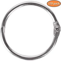 120Pack 1 Inch Binder Rings, Loose Leaf Binder Rings Office Book Rings, Nickel Plated Steel Binder Rings, Key Chain Key Rings, Metal Book Rings for School, Home or Office