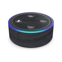 Black Woodgrain - Skin Sticker Decal Wrap for Amazon Echo Dot (2nd Generation)