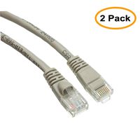 35 FT (10.6M) Cat5e Networking Ethernet UTP Patch Cable, 350Mhz, (35 Feet/10.6 Meters) Cat 5e Snagless Molded Boot Cable for PC / Router / PS4 / XBOX / Modem Gray ED894612 (2 Pack)