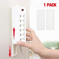 Self Adhesive Power Strip Wall Mount Fixator, Hmount Simplest Bracket Stand for Power Strip/WiFi Router and Remote Control (No Messy Screws) (1 Pack)