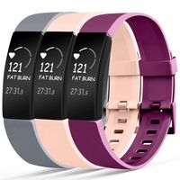 Tobfit Bands Replacement Compatible with Fitbit Inspire HR & Fitbit Inspire Accessories Women Men, 3 Pack, Sangria/Pink Sand/Gray, Small