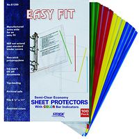 Stride EasyFit Color Bar Sheet Protectors, 8.5" x 11", Portrait Orientation, Box of 100 (61200)