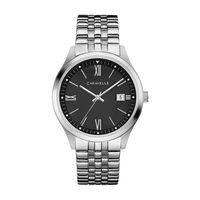 Caravelle Men's Quartz Watch with Stainless-Steel Strap, Silver, 20 (Model: 43B158)