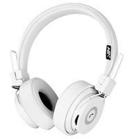 Bluetooth Headphones On Ear, Hi-Fi Stereo Foldable Over-Ear Headset with Microphone, APP to Control Headphones, Soft Earmuffs Support SD Card FM Radio Wired and Wireless Headset for Kids Adults, White