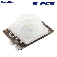 RobotDyn - 5 PCS - PIR Motion Sensor for Arduino, STM32, Raspberry pi Projects