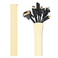 Cable Management Sleeve, [2 Pack], JOTO Cord Management Organizer System for Computer/TV/Home Entertainment, 40 inch Flexible Cable Cord Sleeve Wrap Cover Organizer, fix The Cable Mess (Beige)