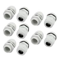 uxcell 10 Pcs PG13.5 Grey Lenthened Waterproof Connectors Cable Gland