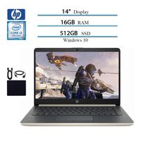 HP 2019 Newest Premium 14 Inch Laptop Notebook Computer, Intel Core i3-7100U, 16GB DDR4 RAM, 512GB SSD, WiFi, Bluetooth, HDMI, Windows 10 W/ Accessories Bundle