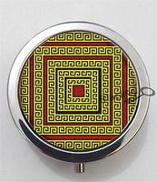 BlackKey Greek Pattern 3-Compartment Decorative Pocket Gift Box Case Organizer for Pill, Color 1 -2103