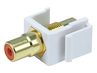 Monoprice 106547 Keystone Jack-Modular RCA with Orange Center, White