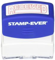 Stamp-Ever Pre-Inked Message Stamp, Received, Stamp Impression Size: 9/16 x 1-11/16 Inches, Red (5962)