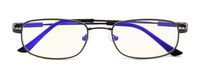Computer Glasses Men Bendable Titanium Reading Eyeglasses Blue Light Filter(Gunmetal) +0.5