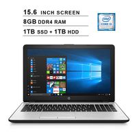 2019 Newest HP Pavilion 15 15.6 Inch HD Laptop (Intel Core i3-7100U 2.4 GHz, 8GB DDR4 RAM, 1TB SSD (Boot) + 1TB HDD, Intel UHD Graphics 620, WiFi, Bluetooth, HDMI, Windows 10 Home)