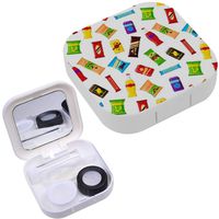 Portable Contact Lens Case Box Travel Kit Mirror + Bottle + Tweezers Container Holder [ Snack Product Vending ]