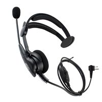 Coodio Over-the-Head Earpiece Headset [Swivel Boom Microphone] [Noise Cancelling] For 2 Pin Motorola, Hytera 2 Way Radio Walkie Talkie