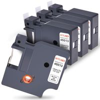 MYTONER Refill Dymo D1 Labels Tape 45013 (S0720530) Black on White 1/2 Inch x 23 Feet Standard Labeling Tape for DYMO LabelManager 280 160 PnP LabelWriter 450 Duo Label Makers (4-Pack, 12 mm x 7 m)