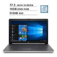 2019 Flagship HP Pavilion 17.3 Inch HD+ SVA Laptop (i3-8130U 2.20GHz up to 3.4GHz, 16GB RAM, 512GB SSD, WiFi, BT, DVDRW, HDMI, HD Audio, Webcam, Windows 10) (Silver)