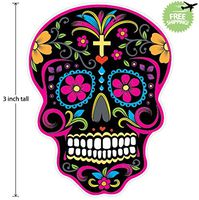 3 inch Mexican Sugar Skull Phone Sticker Version 27 - Día de los muertos - Day of the Dead Sticker Decal