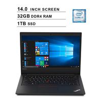 2020 Newest Lenovo Thinkpad E490 14 Inch FHD 1080P Business Laptop (Intel 4-Core i7-8565U up to 4.6GHz, 1TB DDR4 RAM, 512GB SSD, Intel UHD 620, WiFi, Bluetooth, HDMI, Windows 10 Pro)