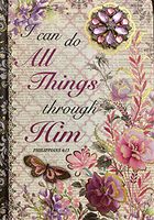 Pooch & Sweetheart Gold Foil Brooch Embellished Scripture Journal, Lavender Garden 85603, Phil 4:13