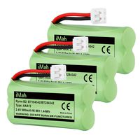iMah BT184342/BT284342 Cordless Phone Battery Pack Compatible with Vtech AT&T BT18433/BT28433 BT1011 BT1018 BT1022 BT1031 CS6219 CS6229 DS6151 Motorola L602 L701 Handset, Pack of 3