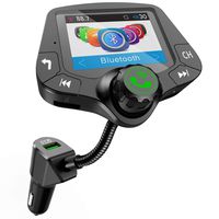 LoHi Bluetooth FM Transmitter for Car, Wireless Radio Adapter Hands-Free Kit 2.0'' Color User Interface Display, with QC3.0 Fast Charging, 4 Music Playing, 6 EQ Mode, AUX Input/Output