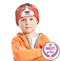 Charlxee Kids Headphones Cozy Foldable Headphone Headband Toddler Headphones for Air Travel or Home - Orange Dog