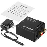 Fosmon HD1893 Digital Optical Coax to Analog RCA Audio Converter with Power Supply Adapter